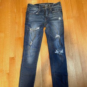 Dark wash blue jeans